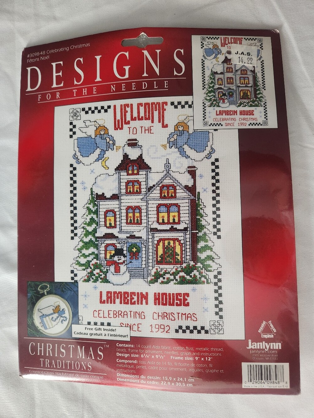 90s Welcome Family Cross Stitch Designs For The Needle Christmas Traditions Vtg